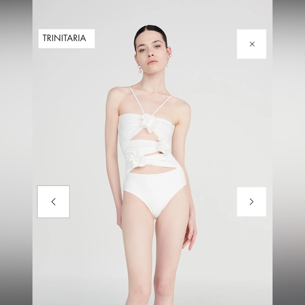 Maygel Coronel Trinitaria 3D Flower One Piece Adjustable SwimSuit Fits XS-L 2-10